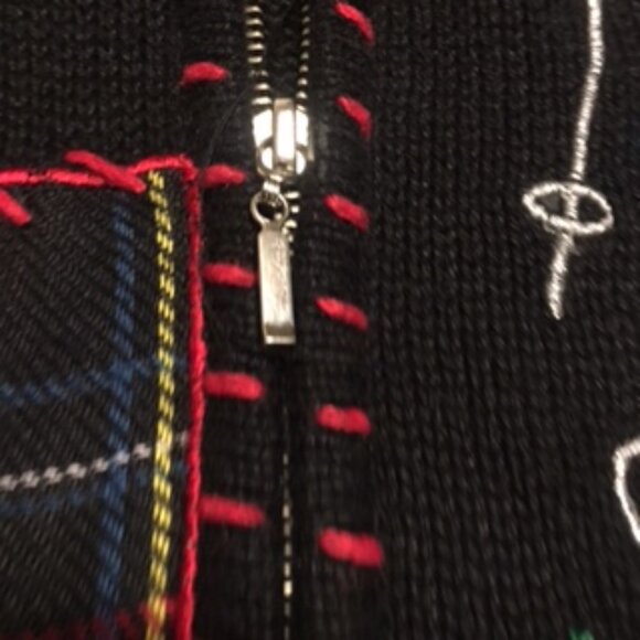 Vintage Christmas Sweater Zip-Up Vest by Planet & Co.   Size Large - Picture 11 of 14